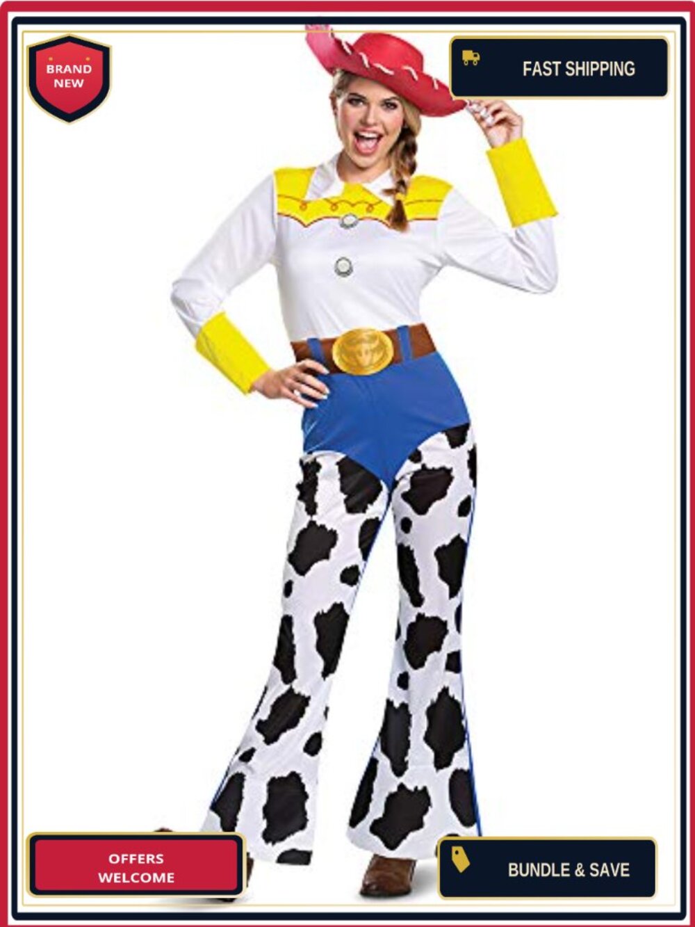 Disguise Womens Disney Pixar Toy Story Jessie Classic Adult Costume Jumpsuit Hat